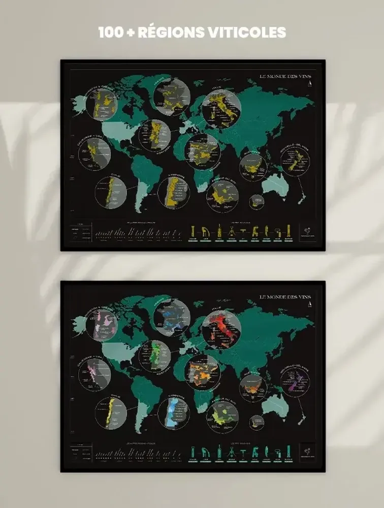 Decorative objects - Scratch off wine map - World - 1020 DÉGUSTATIONS