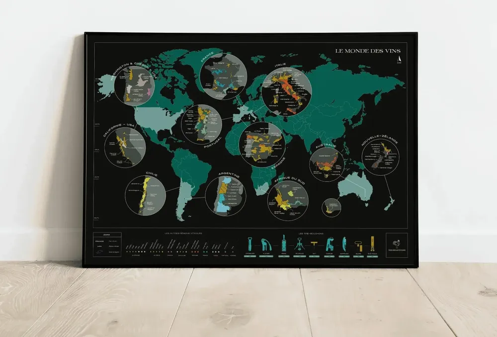 Decorative objects - Scratch off wine map - World - 1020 DÉGUSTATIONS