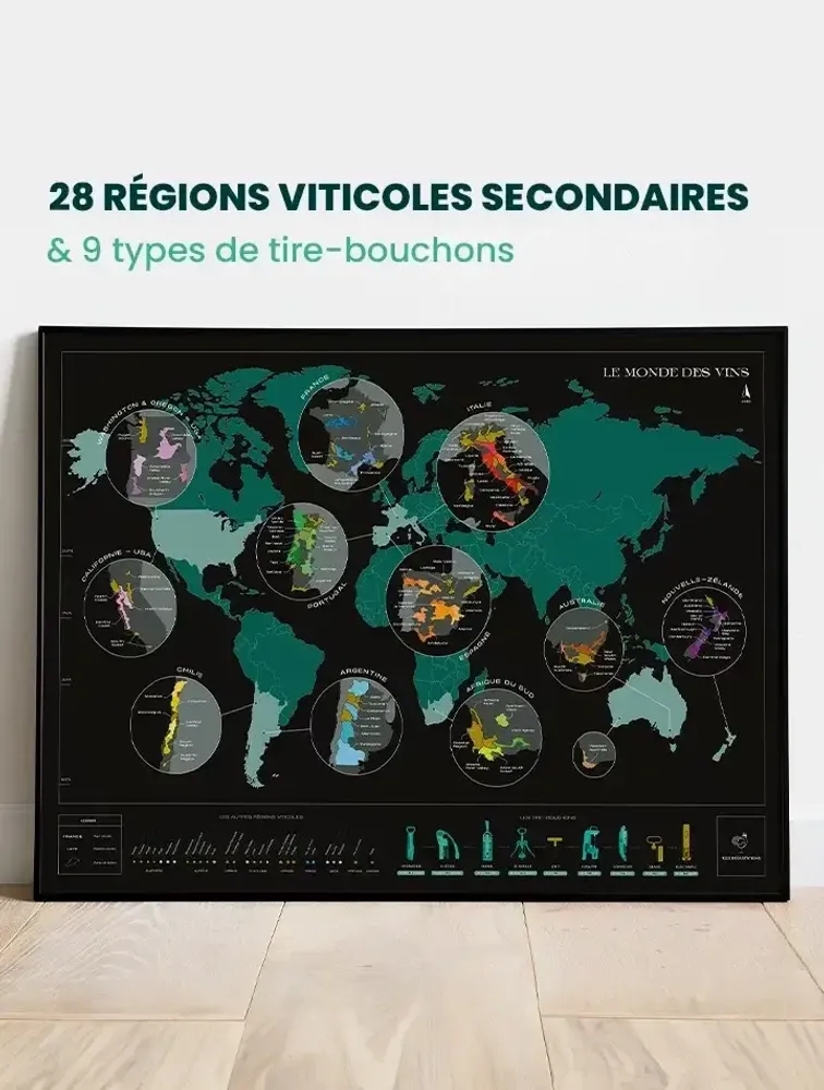 Decorative objects - Scratch off wine map - World - 1020 DÉGUSTATIONS