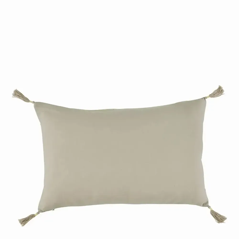 Fabric cushions - MATTEO pastel yellow cotton velvet cushion cover 40x60 - BLANC D'IVOIRE