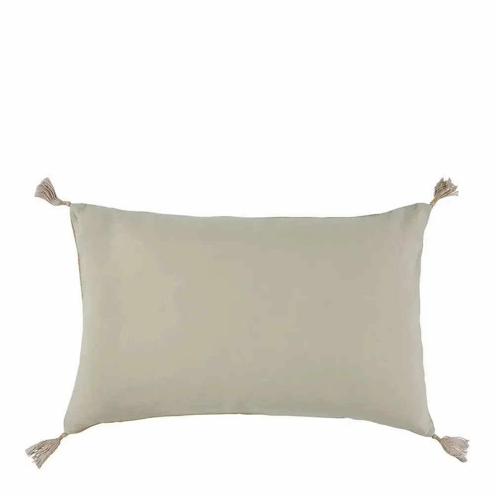 Fabric cushions - MATTEO cushion cover apricot cotton velvet 40x60 - BLANC D'IVOIRE
