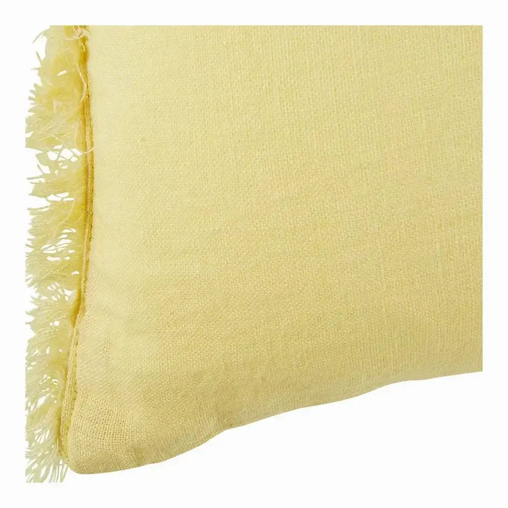 Coussins textile - Housse de coussin CHLOE lin lavé jaune pastel 60x40 - BLANC D'IVOIRE