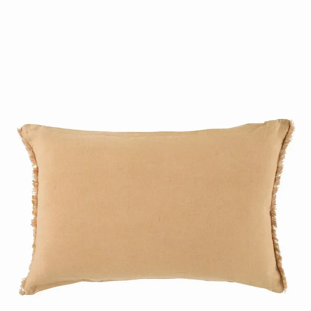 Fabric cushions - CHLOE cushion cover washed linen apricot 60x40 - BLANC D'IVOIRE