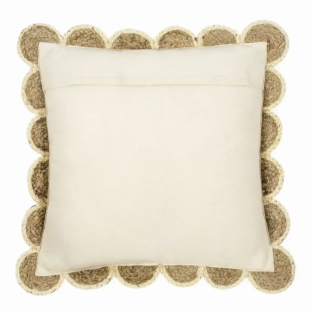 Coussins - Coussin ENOLA jute naturel et blanc 60x60 - BLANC D'IVOIRE