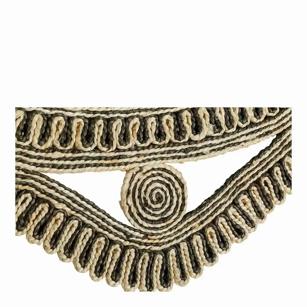 Tapis - Tapis KISHI jute naturel blanc et noir 200 - BLANC D'IVOIRE