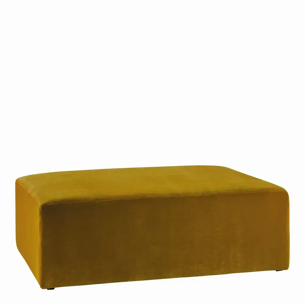 Ottomans - LOU saffron velvet pouf for LOU sofa 130x92x41 - BLANC D'IVOIRE