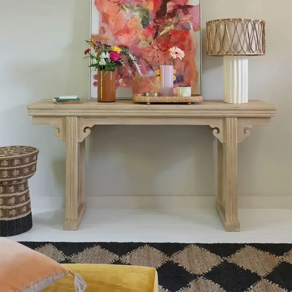 Bancs - Bout de canapé JAYA corde de papier kaki jaune et noir dia 42x51 - BLANC D'IVOIRE