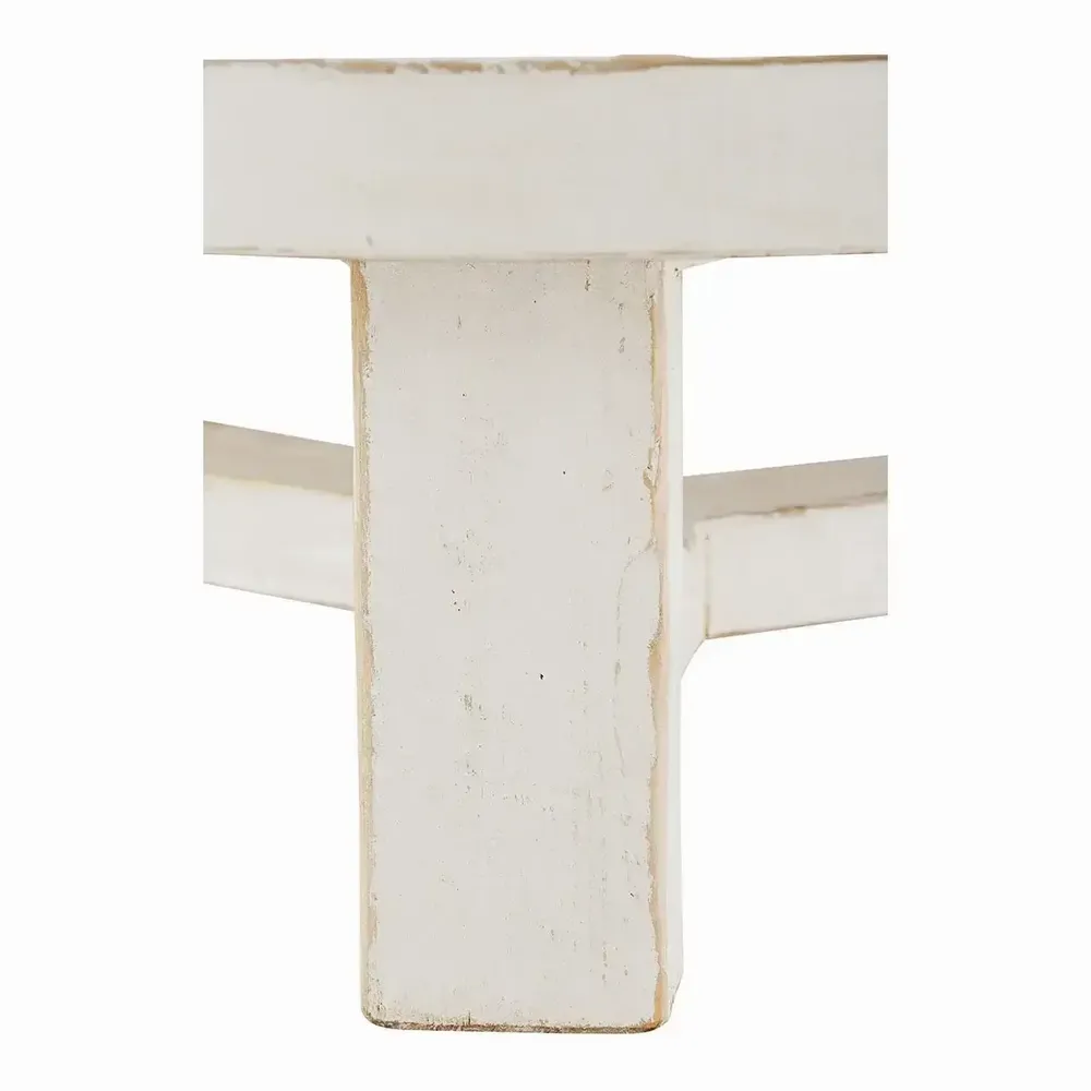 Tables basses - Table basse BAO orme blanc recyclé dia 105x40 - BLANC D'IVOIRE