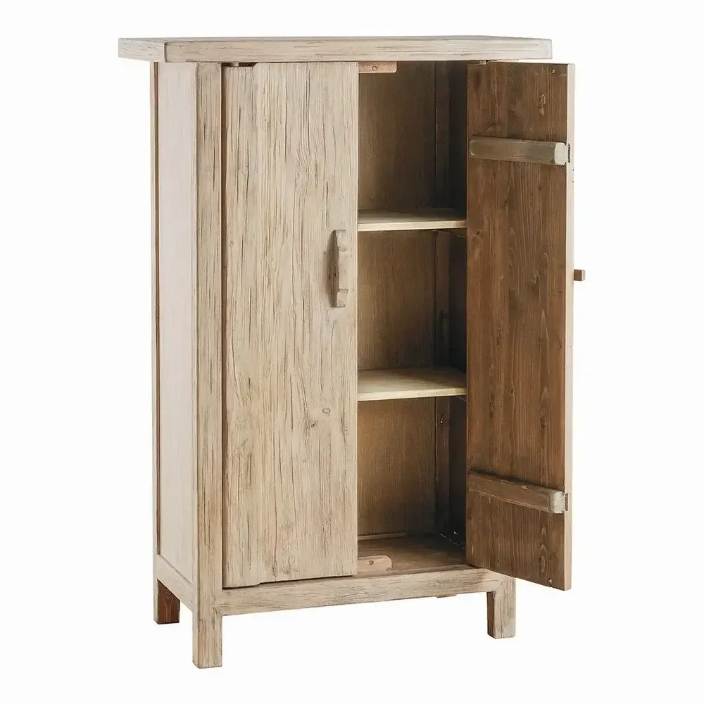 Armoires - Buffet BAO orme naturel recyclé 80x35x145 - BLANC D'IVOIRE