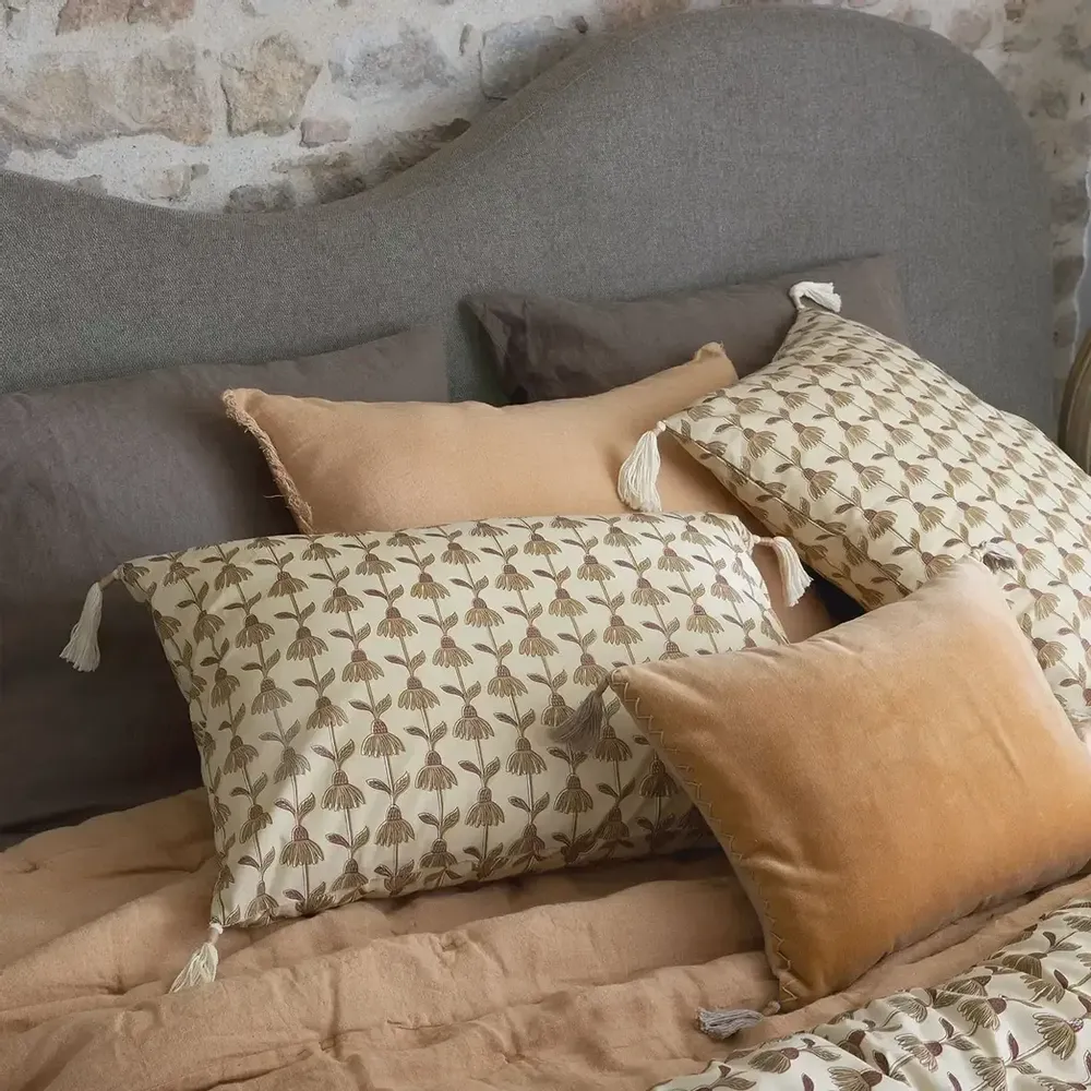 Têtes de lit - Tête de lit SERENA tissu gris 201x11x125 - BLANC D'IVOIRE