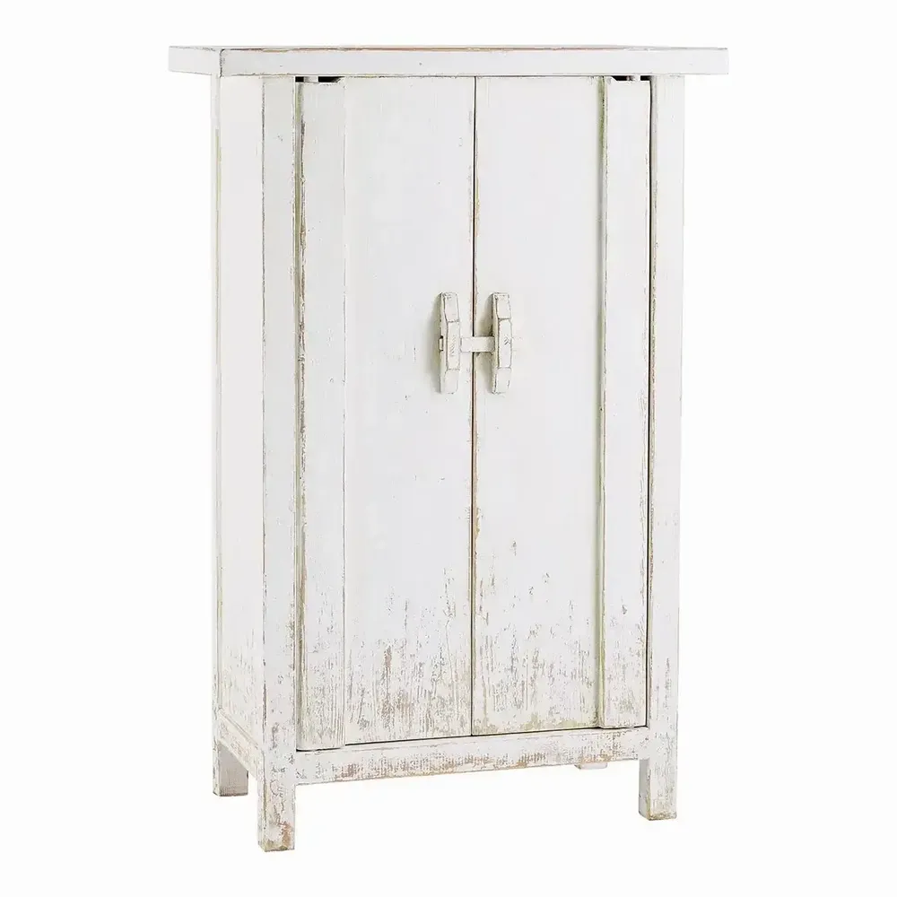 Armoires - Buffet BAO orme blanc recyclé 80x35x145 - BLANC D'IVOIRE
