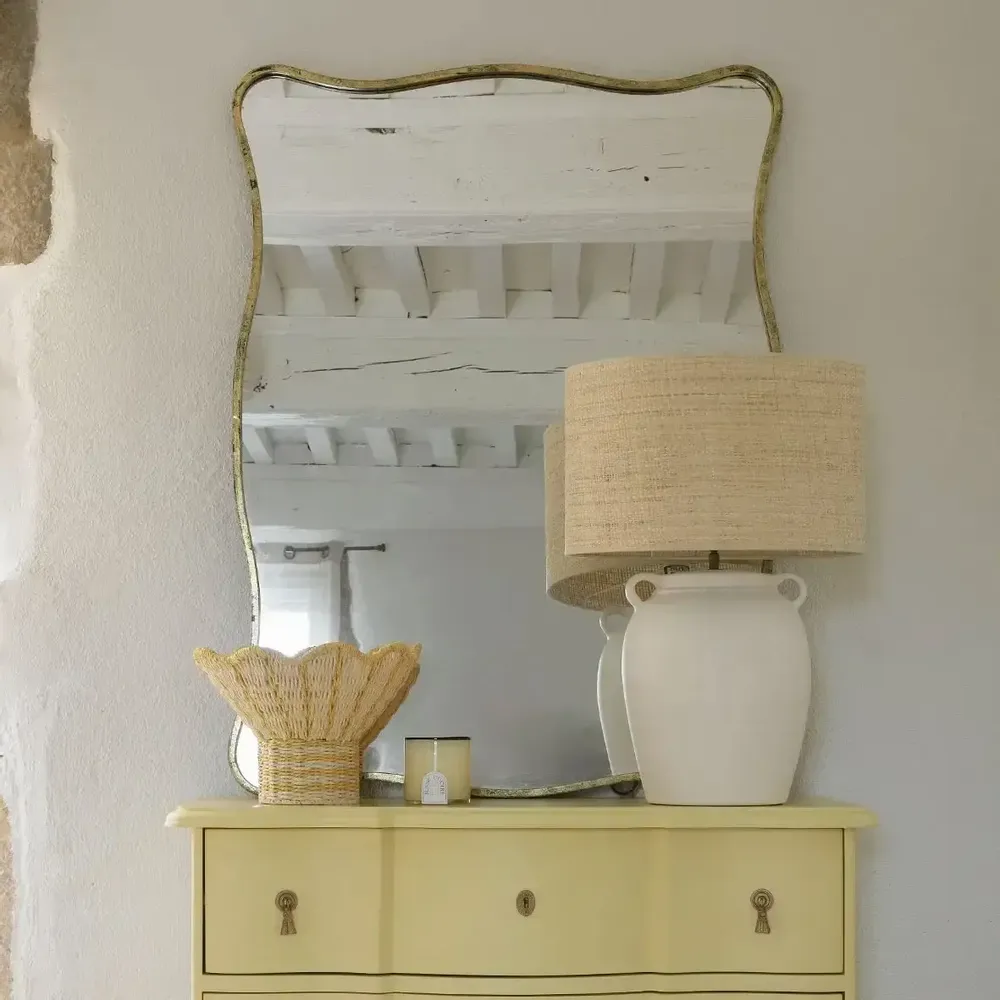 Lampes à poser - 
Pied de lampe AMPHORE céramique blanche dia 29x44,5 - BLANC D'IVOIRE