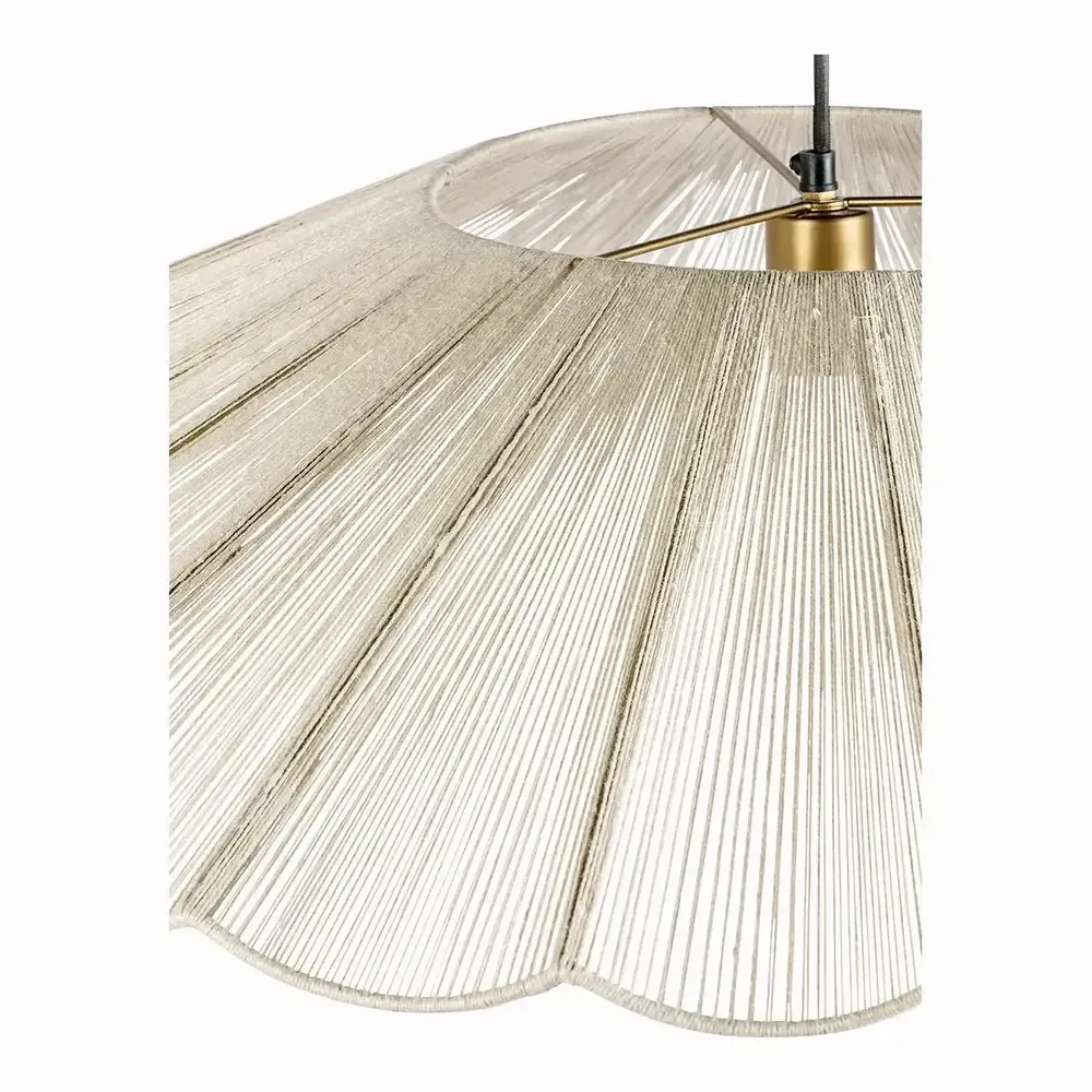 Hanging lights - MARGUERITE suspension white jute and metal dia 90x16 - BLANC D'IVOIRE