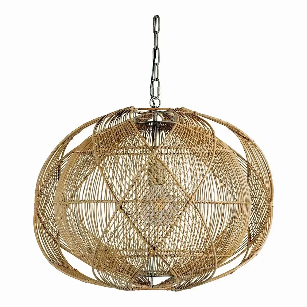 Suspensions - Suspension NAKISHA rotin naturel dia 65x48 - BLANC D'IVOIRE