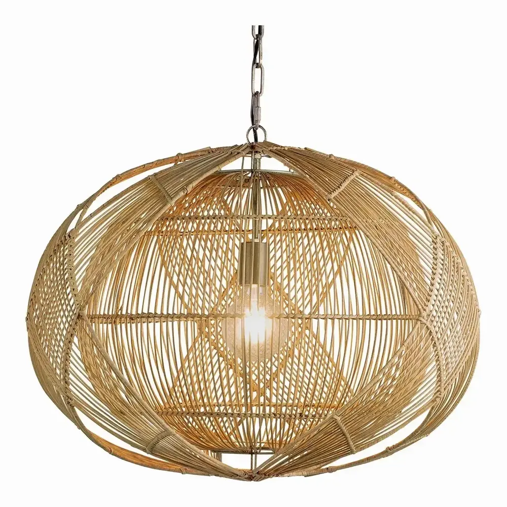 Suspensions - Suspension NAKISHA rotin naturel dia 65x48 - BLANC D'IVOIRE