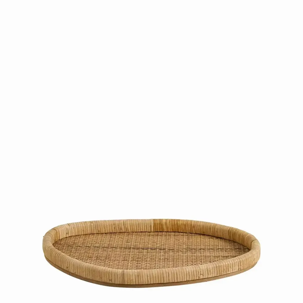 Objets de décoration - Set de 3 plateaux GALIA rotin naturel 60x40, 52,5x34,5 et 45,5x28 - BLANC D'IVOIRE