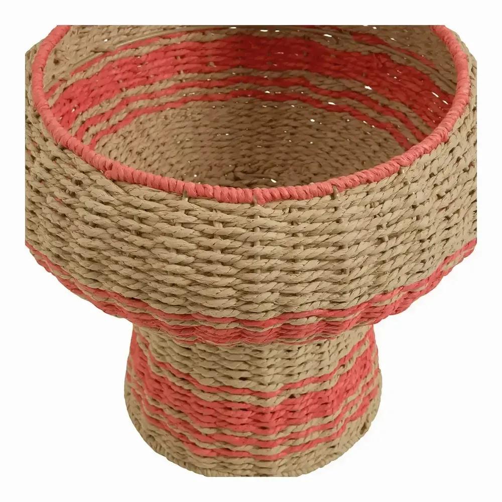 Objets de décoration - Coupe décorative HOKA corde de papier naturelle et corail dia 33x28 - BLANC D'IVOIRE