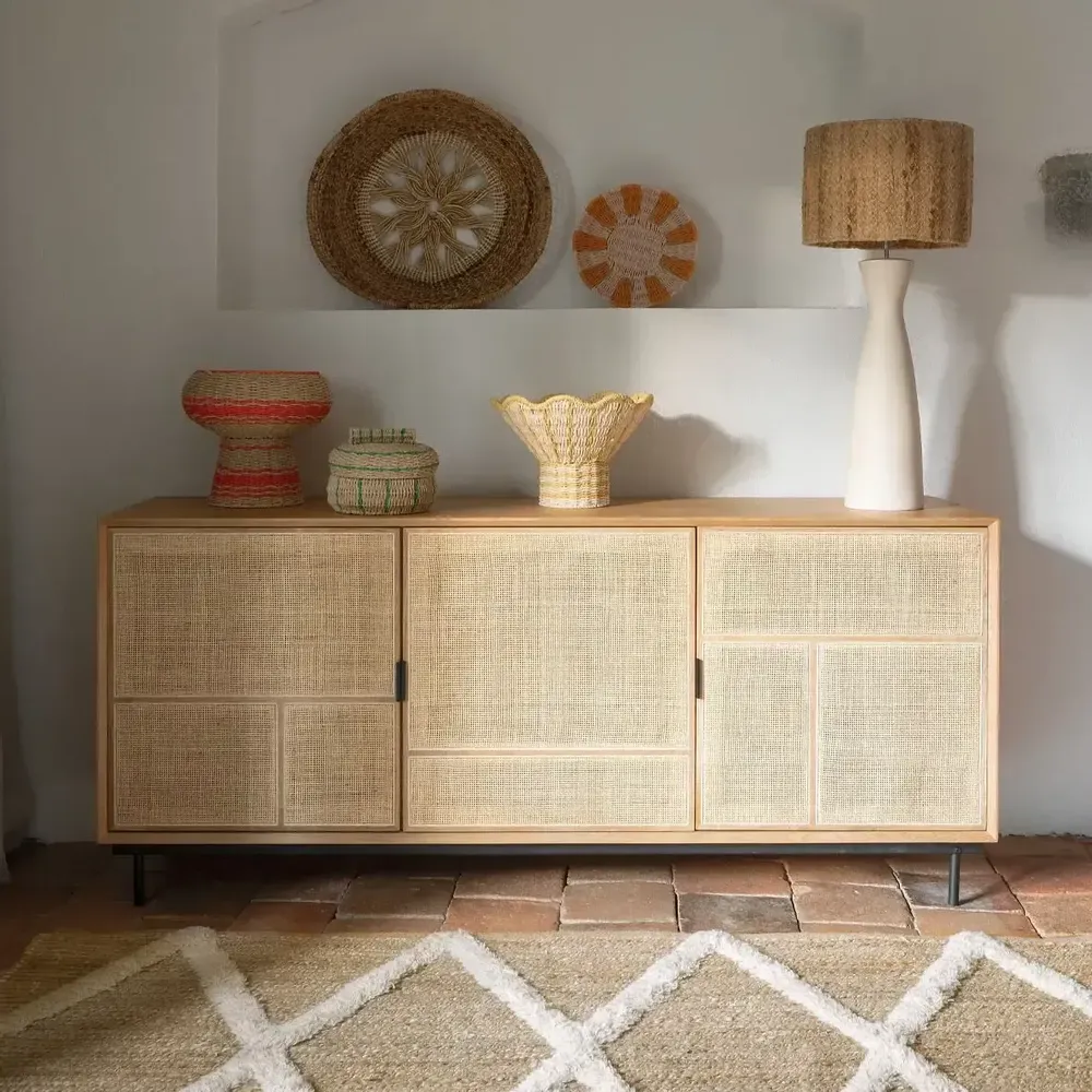 Objets de décoration - Coupe décorative HOKA corde de papier naturelle et corail dia 33x28 - BLANC D'IVOIRE