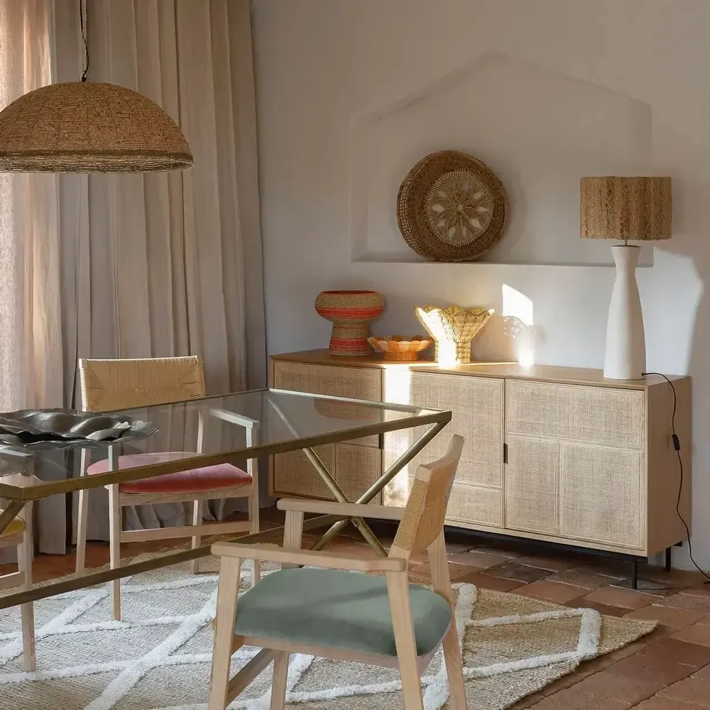 Objets de décoration - Coupe décorative HOKA corde de papier naturelle et corail dia 33x28 - BLANC D'IVOIRE