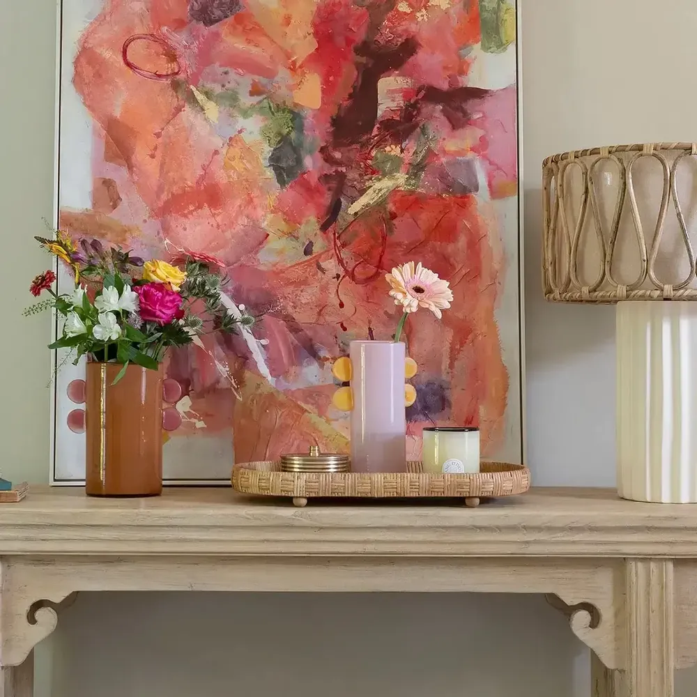 Decorative objects - Set of 2 ELYA natural rattan trays 54x26 and 46x21  - BLANC D'IVOIRE