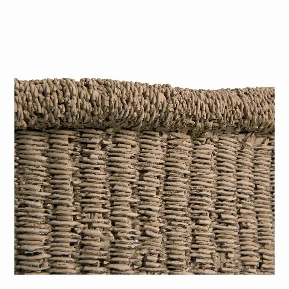 Corbeilles - Cache-pot CIKA ciment beige - Grand modèle - 44x43x24,7 - BLANC D'IVOIRE