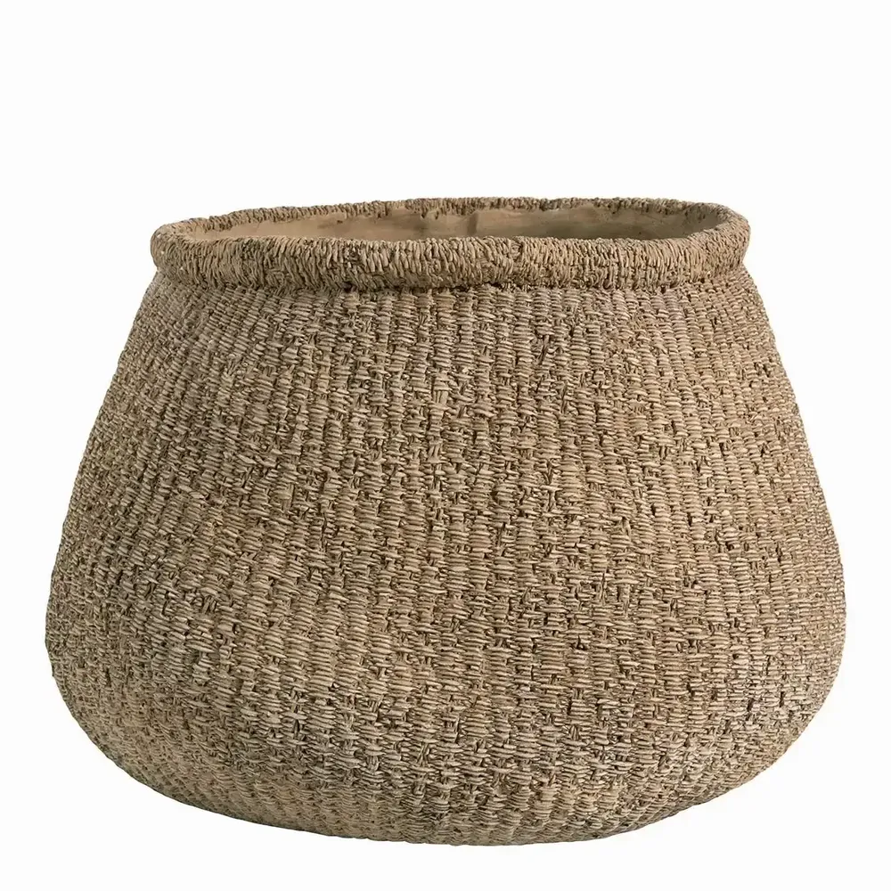 Corbeilles - Vase décoratif ERO ciment beige 40,7x40x30 - BLANC D'IVOIRE