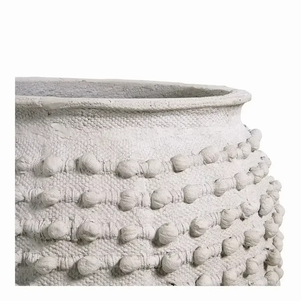 Corbeilles - Cache-pot CLEIA ciment gris clair - Grand modèle - dia 51,5x51,5x51,5 - BLANC D'IVOIRE