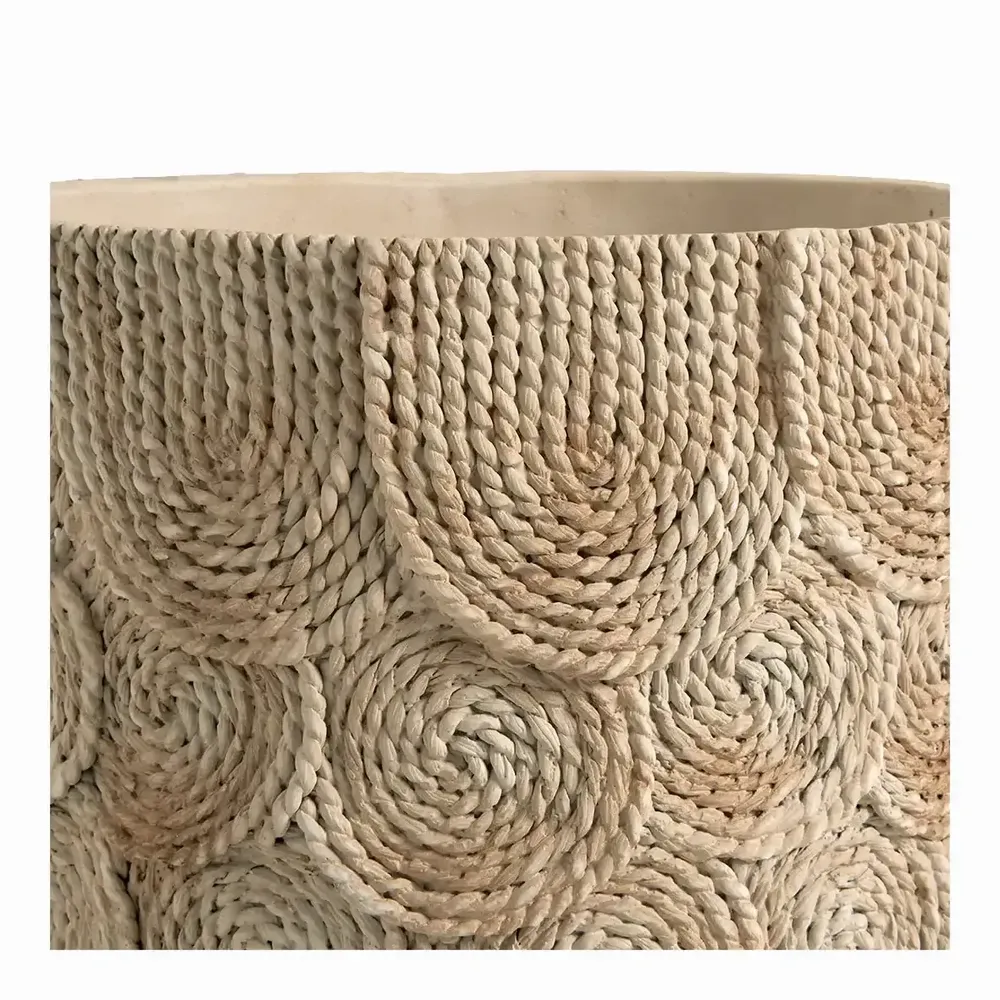 Corbeilles - Cache-pot OSA ciment crème - Grand modèle - 31,5x31,5x26,5 - BLANC D'IVOIRE