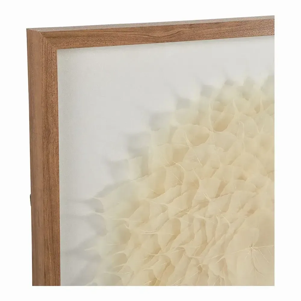 Paintings - FLOWER wall decoration ecru leaves 80x80 - BLANC D'IVOIRE