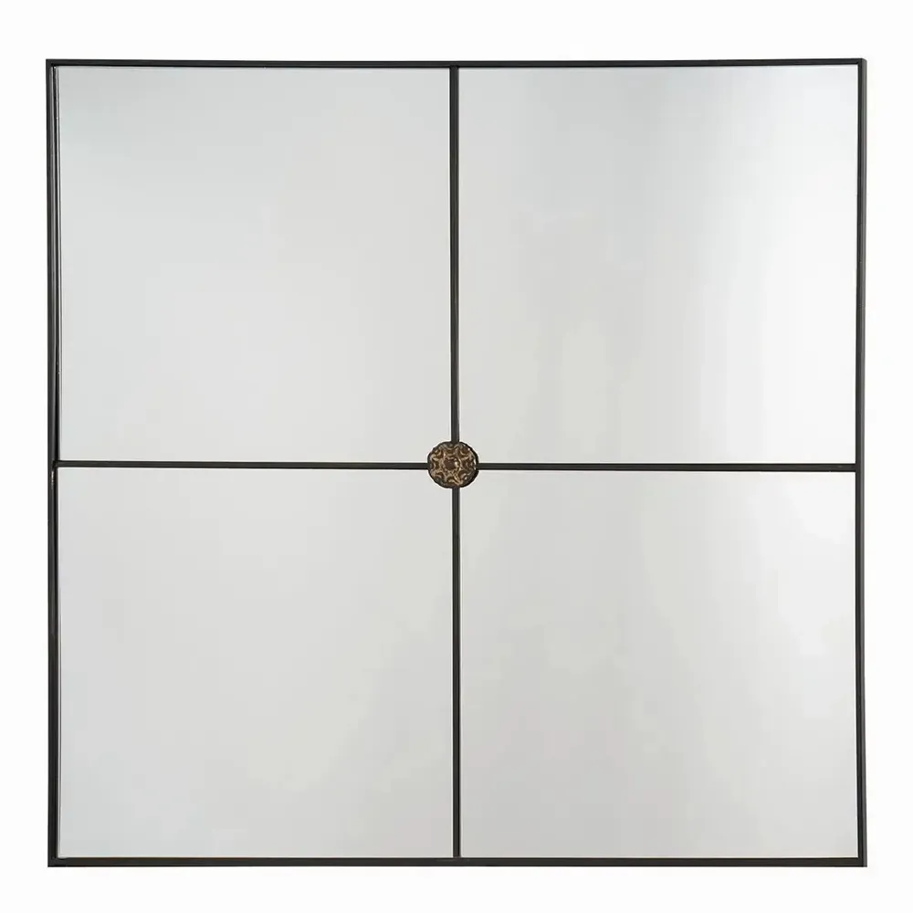 Mirrors - BASILE mirror black metal 80x5x80 - BLANC D'IVOIRE