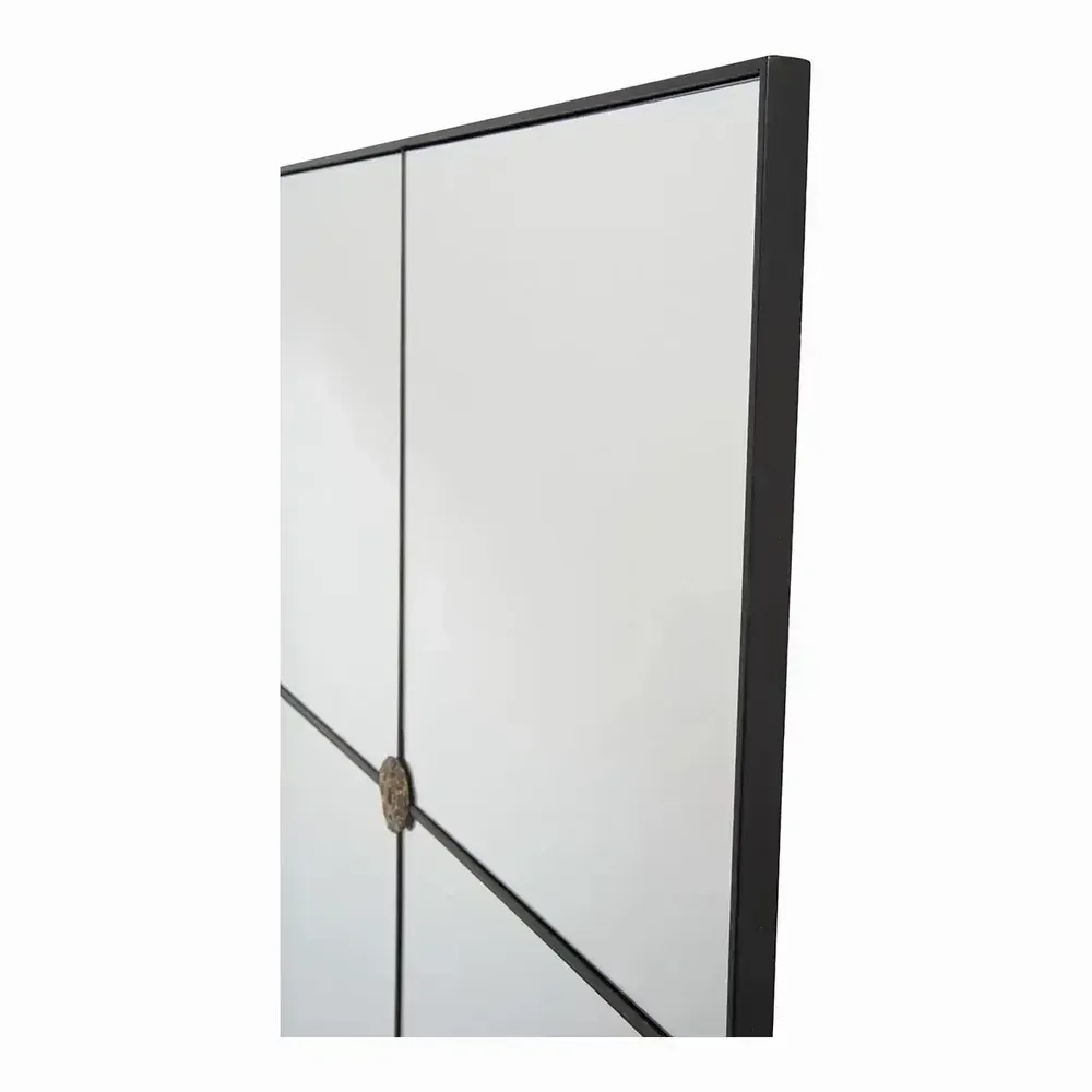 Mirrors - BASILE mirror black metal 80x5x80 - BLANC D'IVOIRE