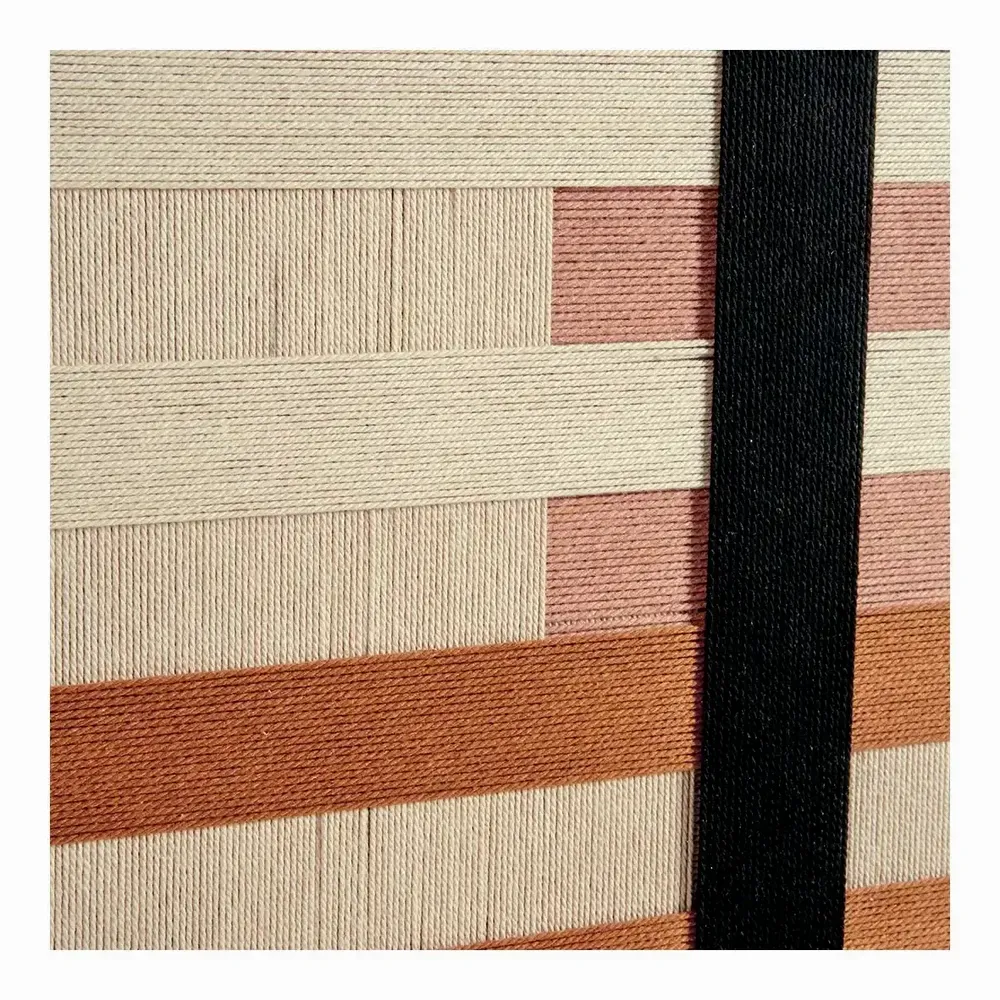 Paintings - QUADRA wall decoration beige brown and black cotton rope 60x60 - BLANC D'IVOIRE