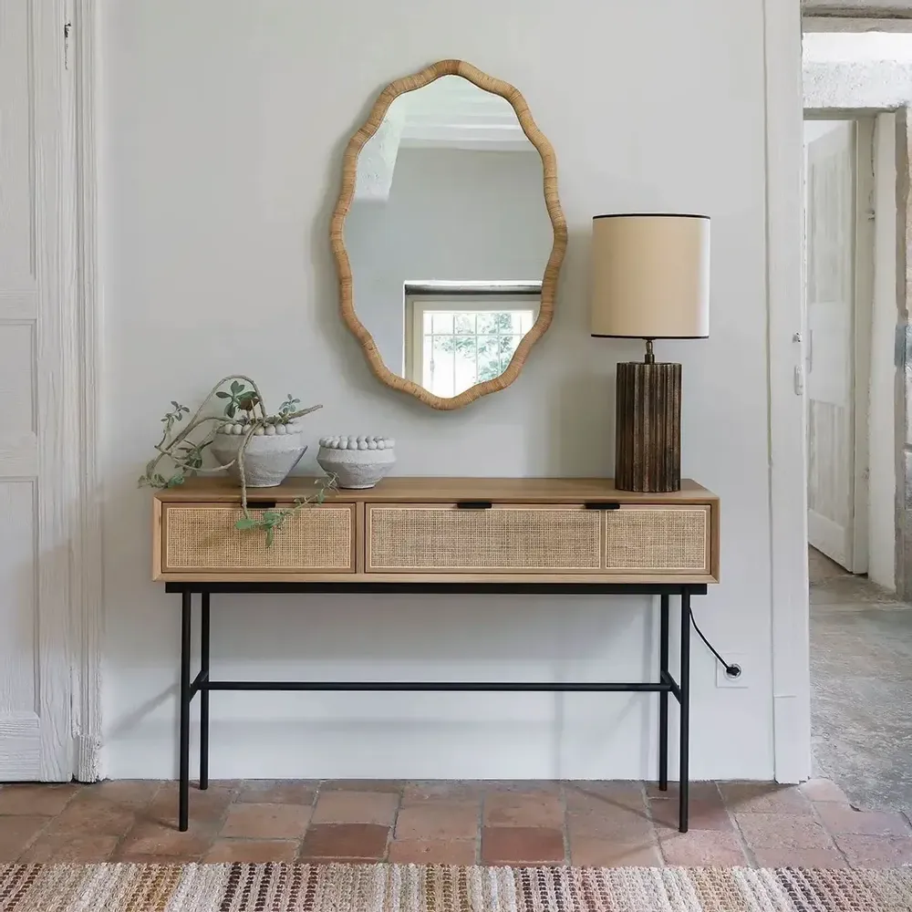 Mirrors - LOLA natural rattan mirror 60x4x90 - BLANC D'IVOIRE