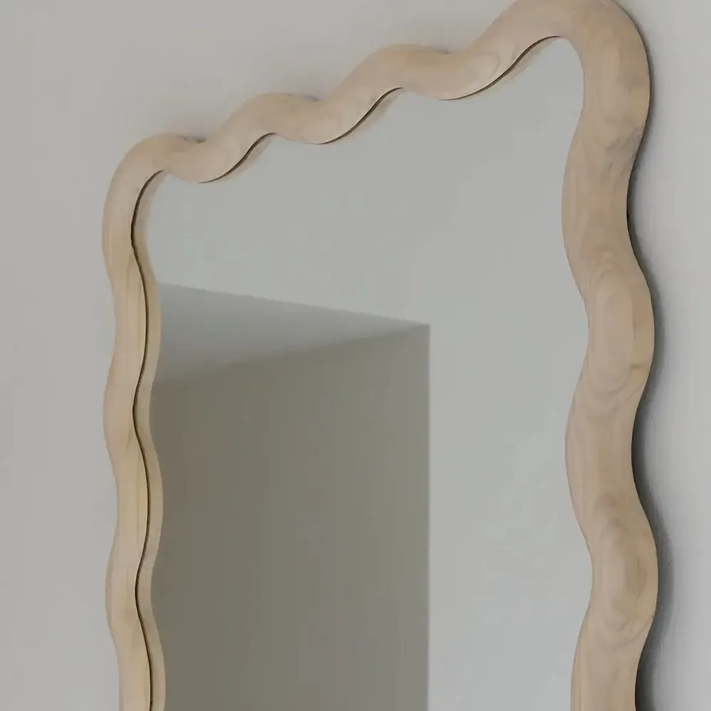 Miroirs - Miroir LUMIA pin blanchi 65x5x100 - BLANC D'IVOIRE