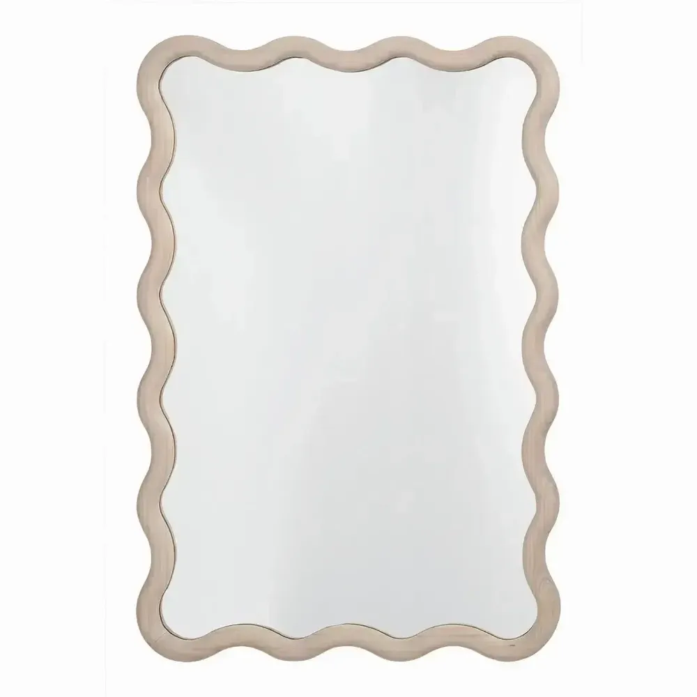 Miroirs - Miroir LUMIA pin blanchi 65x5x100 - BLANC D'IVOIRE