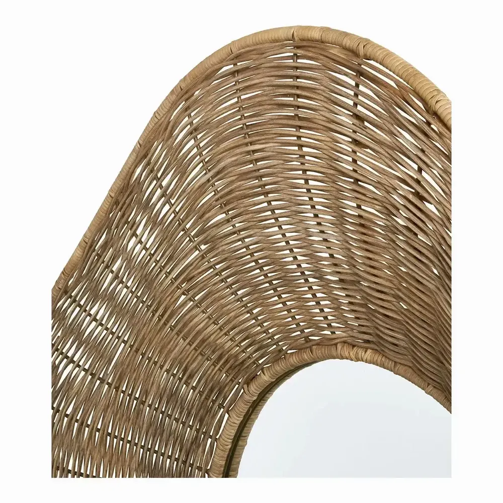 Mirrors - ISIS mirror natural rattan and metal 100x5x100 - BLANC D'IVOIRE
