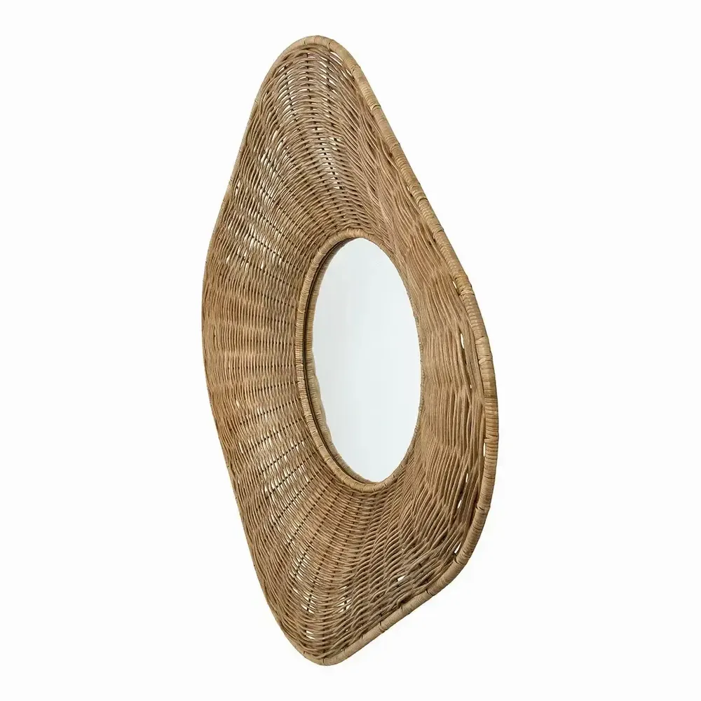 Mirrors - ISIS mirror natural rattan and metal 100x5x100 - BLANC D'IVOIRE