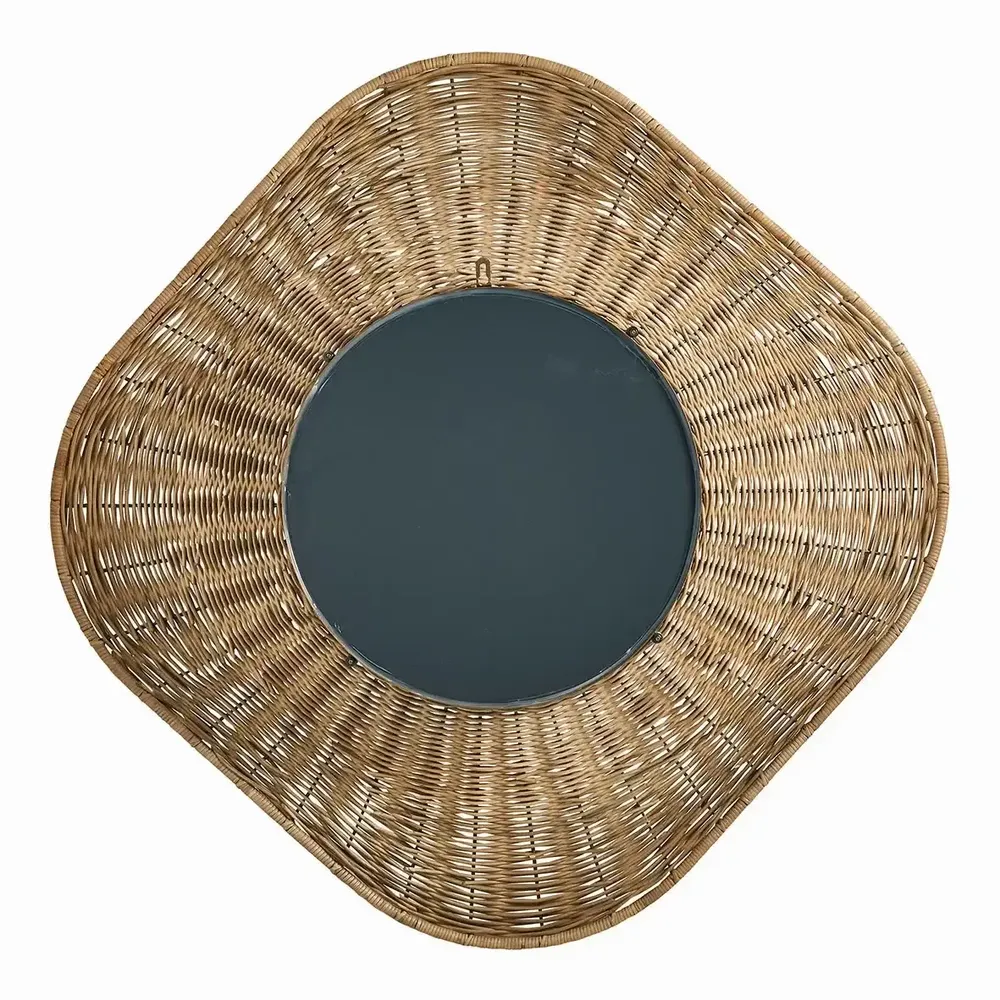 Mirrors - ISIS mirror natural rattan and metal 100x5x100 - BLANC D'IVOIRE
