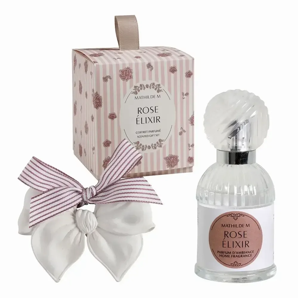 Coffrets et boîtes - Coffret Les Intemporelles en Fleurs parfum d'ambiance et décor - Rose Elixir - MATHILDE M.