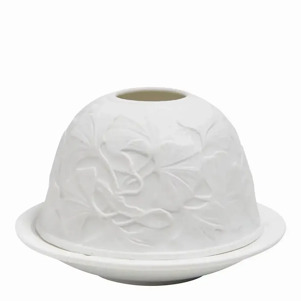 Candlesticks and candle holders - Lithophane Foliage in white ceramic - MATHILDE M.