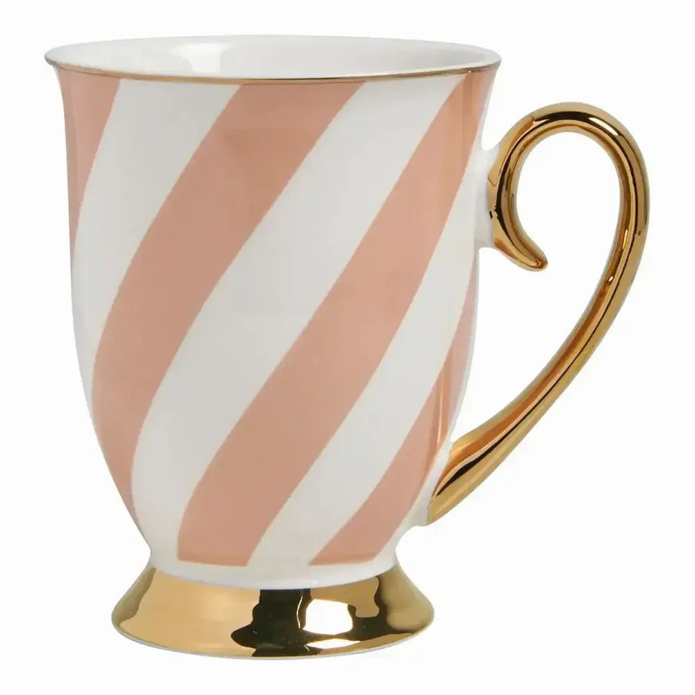 Mugs - Madame de Récamier mug with pastel stripes - 3 assorted - MATHILDE M.