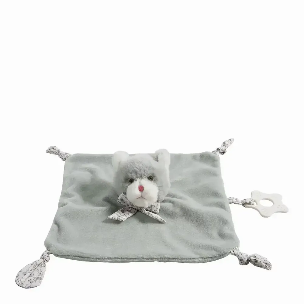 Peluches - Toudoux Chaton avec anneau de dentition gris - MATHILDE M.