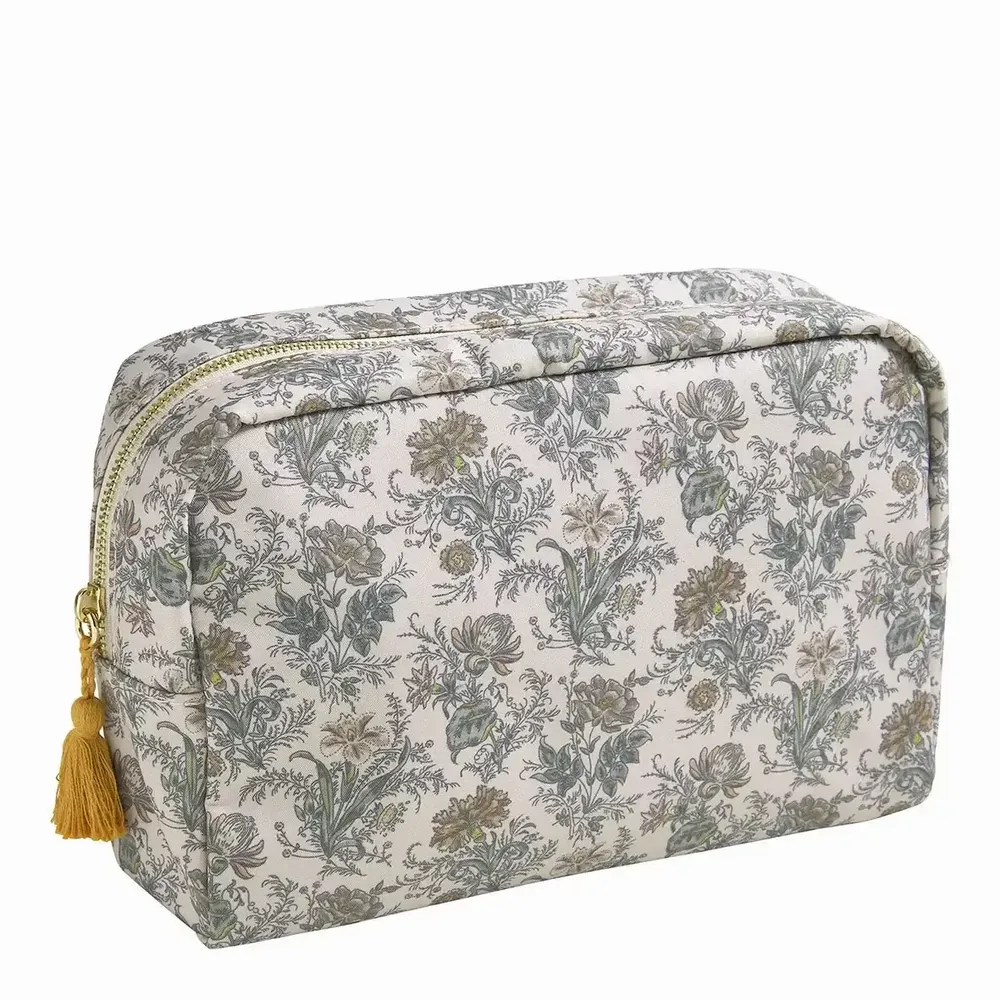 Pochettes - Trousse de toilette rectangulaire Voile de Lin grand modèle en tissu - MATHILDE M.
