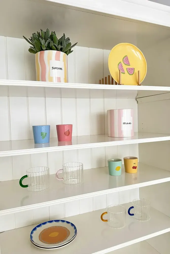 Glass - Glass whimsey rainbow / set of 4 - AND NOOK