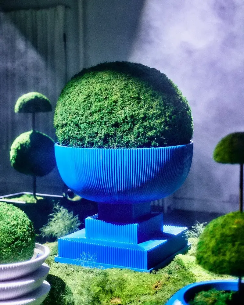 Flower pots - Modern oversized “blue” fibreglass planter - TULESTE FACTORY