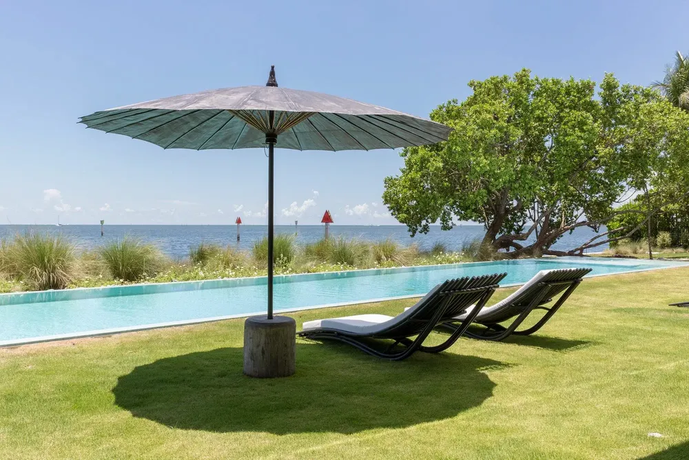 Outdoor decorative accessories - Amapola Outdoor Umbrellas in Wood and Sunbrella by CEU Studio - TULESTE FACTORY