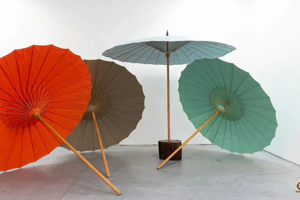 Outdoor decorative accessories - Amapola Outdoor Umbrellas in Wood and Sunbrella by CEU Studio - TULESTE FACTORY