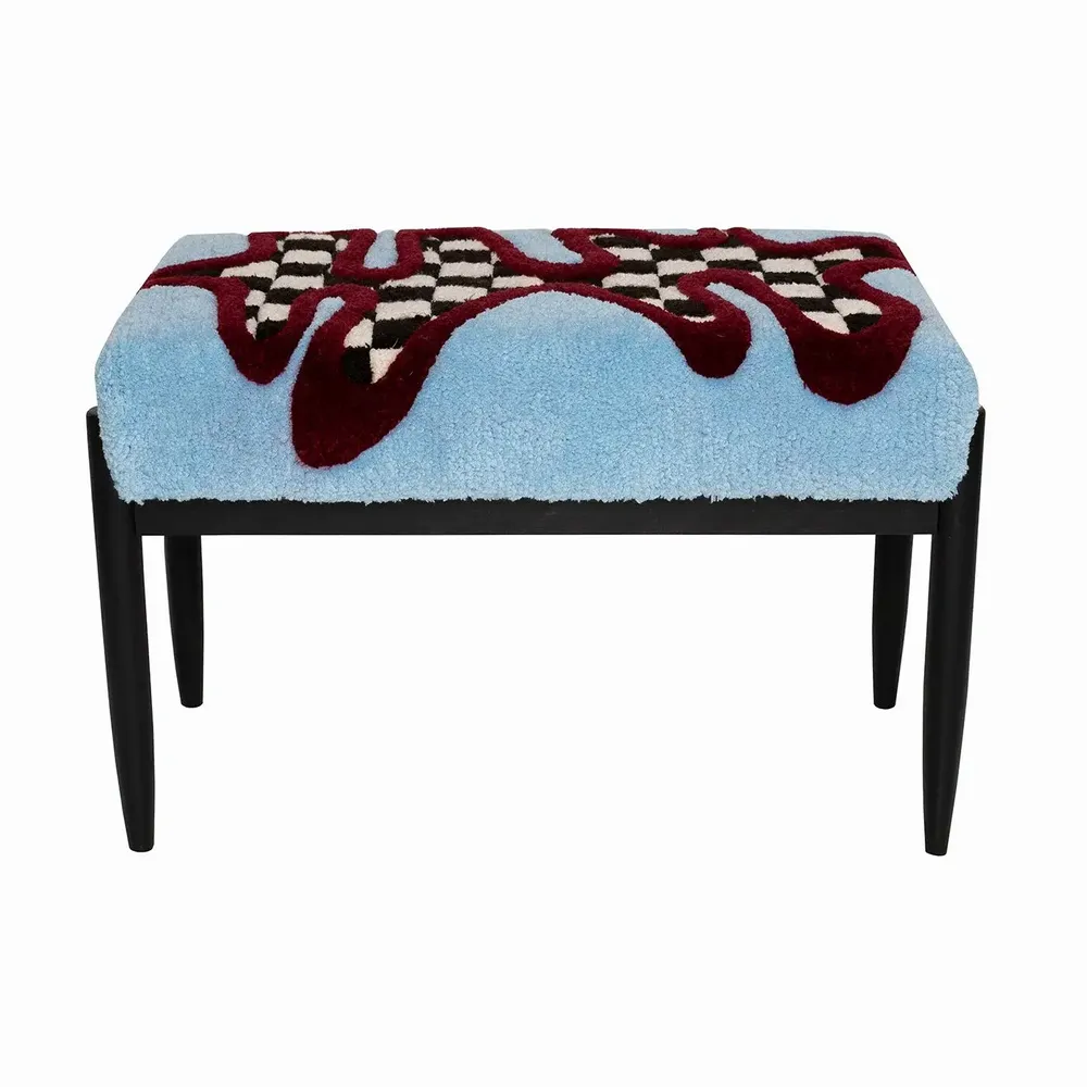 Armchairs - Bench in Hand Tufted Wool and Beech Wood by Vintola Studio - TULESTE FACTORY