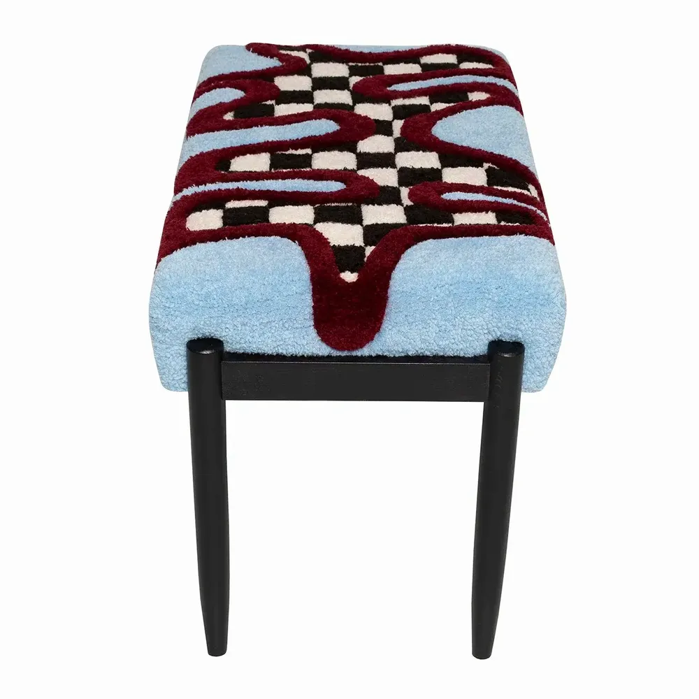 Armchairs - Bench in Hand Tufted Wool and Beech Wood by Vintola Studio - TULESTE FACTORY