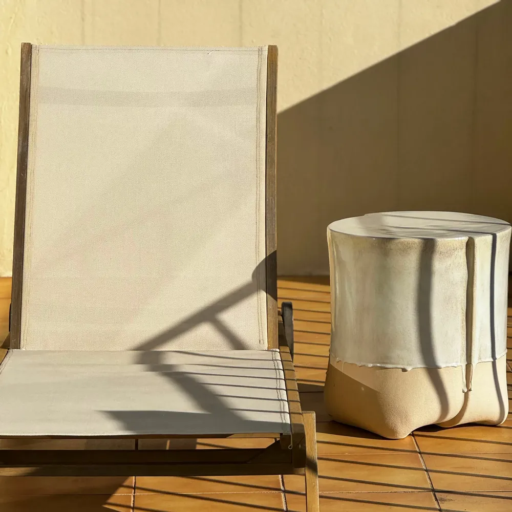 Lawn tables - STONEWARE COFFEE TABLE - MILK COLLECTION - DI VINCENZO POUJOULA